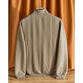 abordables Sweat-shirts basiques-Homme Sweat-shirt Pull Sweat-shirt quart de fermeture éclair Noir Blanche bleu marine Kaki Gris Demi-zip Uni Jacquard Sport &amp; Loisir Occasionnel Quotidien Streetwear Basique Occasionnel Automne Hiver