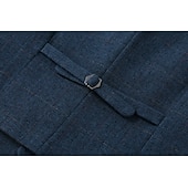 cheap Men's Waistcoat-Men's Vest Tweed Vest Waistcoat Vintage Fashion Spring &amp;  Fall Buttons Wool Blend Comfortable Plain Single Breasted V Neck Regular Fit Deep Green Navy Dark Gray Light Grey Vest