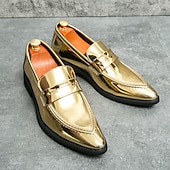 economico Mocassini-mocassini slip-on da uomo in vernice viola dal design elegante: calzature eleganti per feste, matrimoni ed eventi alla moda