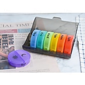 baratos armazenamento de bagagem e viagem-Organizador de comprimidos semanal para 2 doses diárias com estojo em couro PU, caixa organizadora de comprimidos para 7 dias, ideal para viagens - dispensador portátil de comprimidos AM/PM para