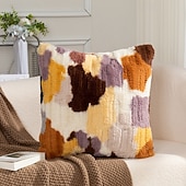 זול מרקם לזרוק כריות-כיסוי כרית קטיפה רך ססגוני כיסוי כרית נוי ספה בסלון חדר שינה כרית לזרוק עיצוב הבית 18x18 אינץ'