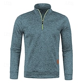 preiswerte Oberteile-Herren Wanderspitze Pullover mit Viertelreißverschluss Langarm Stehkragen T-Shirt Oberteil Außen Leicht Elastisch Atmungsaktiv Winter Viertelreißverschluss Polyester Dunkelgrau Schwarz Armeegrün