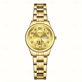 olcso Quartz órák-Női Óra Divatos és Kasuális Elegáns Női Díszítő Óra Két Naptárral Éjjeli Fény Kijelzés A Legjobb Anyák Napi Ajándék Választás Nőknek