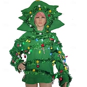 Недорогие Костюмы для взрослых-светящиеся рождественские елки, толстовка, карнавальный костюм для мужчин и женщин, рождественский костюм для взрослых, рождественский новогодний комбинезон для выступлений и вечеринок