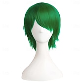  Zelené paruky syntetická paruka rovná s ofinou krátká zelená syntetická vlasy pro ženy měkká móda
