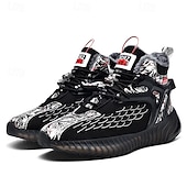abordables Zapatillas Informales-Hombre Zapatillas de deporte Zapatos de Navidad Forro de Lana Zapatos para correr Zapatos de Paseo Casual Punto Cómodo Antideslizante Transpirable Botines / Hasta el Tobillo Cordones Negro Blanco Rojo