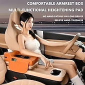 ieftine Serviciul vehiculului-Organizator 5 în 1 pentru consola centrală auto cu suport îmbunătățit pentru coate - husă pentru cotieră din piele ecologică, suport pentru pahare &amp;buzunare de depozitare, potrivire universală pentru