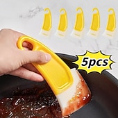 tanie Przybory kuchenne i gadżety-5 szt. szpatułki do czyszczenia, skrobak kuchenny, miękkie ostrze, szczotka do czyszczenia brudnych patelni, garnków i naczyń, narzędzia do gotowania i pieczenia, gadżet kuchenny