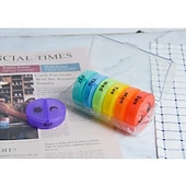 baratos armazenamento de bagagem e viagem-Organizador de comprimidos semanal para 2 doses diárias com estojo em couro PU, caixa organizadora de comprimidos para 7 dias, ideal para viagens - dispensador portátil de comprimidos AM/PM para