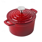 baratos Utensílios de cozinha-Panela de ferro fundido esmaltada mini de 1 litro