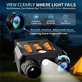 Недорогие Приборы измерения уровня-Бинокль 1080p, инфракрасный прибор ночного видения, 5-кратный зум, работающий днем и ночью, может снимать фото и видео с цифровым зумом, подходит для путешествий на открытом воздухе и ночного видения