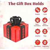 Χαμηλού Κόστους Δώρα-Το κουτί της φάρσας, ξεκαρδιστική πρόκληση με βίδα με έκπληξη με μεσαίο δάχτυλο, αστείο κουτί δώρου για πάρτι γενεθλίων φίλων, Πρωταπριλιά, δημιουργικό παιχνίδι αστείου