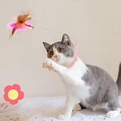 abordables Jouets pour chats-Colliers pour chats, jouets amusants et flexibles, baguette interactive avec clochette, clochette colorée pour jouer à l&#039;intérieur