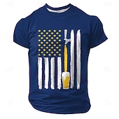  4. července 2026 250. pamětní den Pánské 3D potisk americká vlajka crew neck krátký rukáv tričko casual ulice