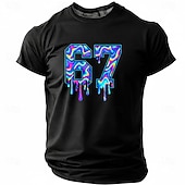 economico Magliette 3D-Per uomo Grafico 67 Maglietta Magliette Divertenti Camicia a Maniche Corte Manica Corta maglietta Stampa 3D Girocollo Camicia Moda Designer Essenziale Quotidiano Vacanza Streetwear Blu Nero Rosso