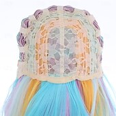 baratos Perucas de Carnaval-Peruca de Carnaval 2026 Rosa Azul Roxo Encaracolado Ondulado Curto Peruca sintética para festivais Mardi Gras Parada Cabelo para fantasia de cosplay para Feminino