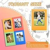 cheap DIY Art-Boho Oblong 3 Inch Horizontal Plastic Magnetic Photo Frame, for Fujifilm Instax Negatives, Photo Display, with Record Beautiful Moments, for Office, Kitchen, Living Room, Bedroom Decoration, Valentine