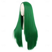 baratos Perucas de Carnaval-Peruca de Carnaval 2026 Loiro Rosa Preta Liso Longo Peruca sintética para festivais Mardi Gras Parada Cabelo para fantasia de cosplay para Feminino