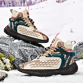 abordables Zapatillas Informales-Hombre Zapatillas de deporte Zapatos de Navidad Forro de Lana Zapatos para correr Zapatos de Paseo Casual Punto Cómodo Antideslizante Transpirable Botines / Hasta el Tobillo Cordones Negro Blanco Rojo