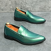 economico Mocassini-mocassini slip-on da uomo in vernice viola dal design elegante: calzature eleganti per feste, matrimoni ed eventi alla moda