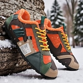 billiga Vardagssneakers-Herr Sneakers Fleecefoder Löpning Promenad Ledigt PU Läder Bekväm Halksäker Andningsfunktion Korta stövlar / ankelstövlar Snörning Mörkröd Orange Grön Sommar Vår Höst