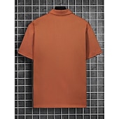お買い得  Polo classica da uomo-Men's Waffle Polo Shirts Textured Casual Sports Lapel Ribbed Polo Collar Short Sleeve Fashion Basic Plain Classic Plain Summer Spring Regular Fit White Waffle Polo Shirts