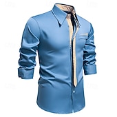 baratos Fantasias masculinas dos anos 1920-Loucos anos 20 Anos 20 Retro Vintage Blusa / Camisa Mafioso Padrinho Corte Justo Fantasia Homens Baile de Máscaras Traje de festa para noite Negócio / Cerimônia / Casamento Festa de Solteira Adulto