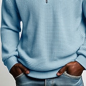 abordables Polo clásico para hombre-Hombre Camisetas polo con diseño de gofre Con Texturas Casual Calle Cuello Vuelto Manga Larga Moda Ocio Bloque de color Cerrar Retazos Otoño Primavera &amp; Otoño Todas las Temporadas Ajuste regular