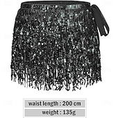 levne Oblečení na břišní tance-Samba Dancewear břišní taneční sukně s třásněmi rave sukně sukně s flitry hip šátek na festivaly kostým pro představení