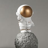 cheap Statues-1PC Cute Astronaut Station Moon-shaped Decorative Small Ornaments Resin Material Hand-painted Astronaut Shaped Handicrafts Astronaut Shaped Office Desk and Desk Decoration Ornaments