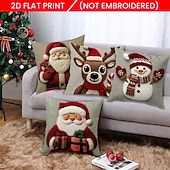 Недорогие рождественское постельное белье-Рождественская серия, наволочка из 4 шт./1 шт., праздничный декоративный чехол для дивана, гостиной и дома, праздничный декор, 2D плоская печать