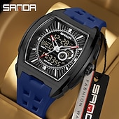 baratos Relógios Quartz-Relógio Esportivo Quartz de Duplo Display SANDA 5118 Moda À Prova D'Água Multi Funcional Luminosa Cronógrafo Calendário Relógio Masculino