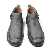 abordables Botines-Botas de senderismo de piel sintética de primera calidad para hombre: calzado resistente con cierre de cremallera para aventuras al aire libre y uso casual.