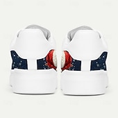 cheap Men's Christmas Shoes-Men's White Christmas Sneakers with Santa and Dog Design - Trendy Footwear for Festive Occasions and Christmas Parties