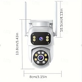 cheap Indoor IP Network Cameras-Outdoor Surveillance Camera 360 Pan-Tilt WiFi 4MP Full HD Audio/Visual Alarms &amp; Light Motion Detection IP66-Rated Night Vision 10x Zoom Two-Way Audio SD Card/Cloud Storage Super Easy Installation