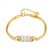 abordables Pulseras y brazaletes-Women's Bracelet Bangles Thick Chain Ball Fashion Titanium Steel Bracelet Jewelry Gold For Holiday Birthday