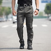 abordables Cargo Pants-Men's Cargo Pants Trousers Multi Pocket Solid Color Windproof Wearable Daily Outdoor Camping &amp; Hiking Streetwear Stylish Blue Camouflage khaki Micro-elastic