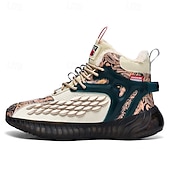 abordables Zapatillas Informales-Hombre Zapatillas de deporte Zapatos de Navidad Forro de Lana Zapatos para correr Zapatos de Paseo Casual Punto Cómodo Antideslizante Transpirable Botines / Hasta el Tobillo Cordones Negro Blanco Rojo