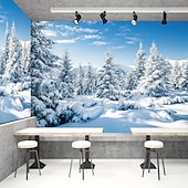 tanie Leśny gobelin-gobelin z zimowym śniegiem, las, białe Alpy, góra, zimowa scena, gobelin ze śnieżnym krajobrazem leśnym, dekoracja ścienna do sypialni, salonu, akademika, dekoracja domu