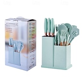 tanie Zestaw kuchenny-Zestaw 19 przyborów kuchennych dla szefa kuchni, silikonowe gadżety kuchenne, zestaw przyborów kuchennych