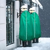 baratos aquecimento e resfriamento-Conjunto de 3 capas protetoras para plantas contra geadas, grandes sacos verdes resistentes ao gelo com fecho de zíper e cordão, proteção de inverno para árvores e arbustos no jardim, ideais para