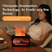  3D暖炉アロマセラピーマシンデスクトップレトロシミュレーションミニレインボー炎雰囲気ライト加湿器USB電源寝室リビングルーム雰囲気ライト