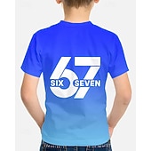  Unisexe Garçons 3D Graphique Dégradé de couleur Argot drôle 67 T-shirt Manche Courte Impression 3D Été Printemps Sports Mode Streetwear Enfants 4-12 ans Col Rond Extérieur Occasionnel Quotidien Coupe