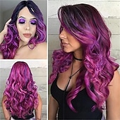 cheap Carnival Wigs-Womens Red Wig Long Curly Wavy Red Wigs Middle Part Synthetic Heat Resistant Full Wig for Carnival Festival Party