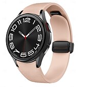 voordelige Samsung horlogebanden-Horlogeband voor Samsung Galaxy Watch 7/6/5/4  40/44mm, Watch 5 Pro 45mm, Watch 6 Classic 43/47mm, Watch 4 Classic 42/46mm Siliconen Echt leer Vervanging Band Verstelbaar Sportband Leren koppeling
