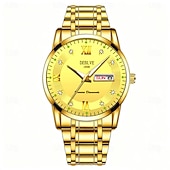 Недорогие Кварцевые часы-Модные мужские наручные часы высококачественные кварцевые часы датчик календаря светящийся циферблат украшение из страз лучший выбор подарка на День святого Валентина для мужчин