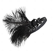 abordables Accessoires et plus-Années Folles Années 1920 Serre Tête Flapper Coiffure Accessoires pour Cheveux Gatsby le Magnifique Fille Flapper Plume Déguisement Femmes Noël Carnaval Mascarade Soirée à thème rétro Danse Charleston