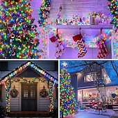 Недорогие LED ленты-Светодиодная гирлянда для рождественской елки, 10 м, 500 светодиодов, гирлянда с теплым белым светом, 8 режимов мерцания, декоративная гирлянда для домашнего рождественского праздничного освещения,