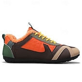 billiga Vardagssneakers-Herr Sneakers Fleecefoder Löpning Promenad Ledigt PU Läder Bekväm Halksäker Andningsfunktion Korta stövlar / ankelstövlar Snörning Mörkröd Orange Grön Sommar Vår Höst