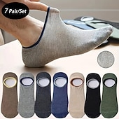 economico calzini da uomo-Per uomo 7 paia Pacchi Multipli Calzini Calzini da Corsa Calzini Casual Nero Blu Colore Semplice Vacanza Sport &amp; Outdoor Quotidiano Base Medio Primavera Autunno Moda Casual